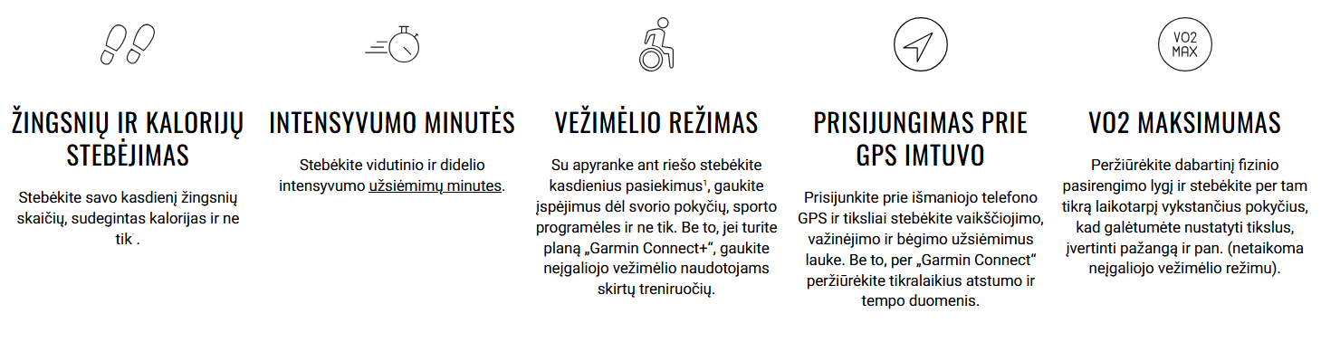 Išmanioji fitneso apyrankė Garmin CIRQA™ Smart Band | Juodos spalvos, L–XL aprašymas - Prekės nuotrauka