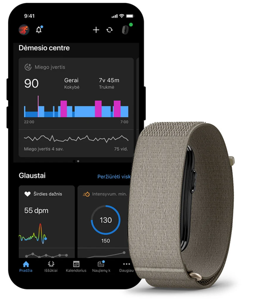 Išmanioji fitneso apyrankė Garmin CIRQA™ Smart Band | Juodos spalvos, L–XL aprašymas - Prekės nuotrauka