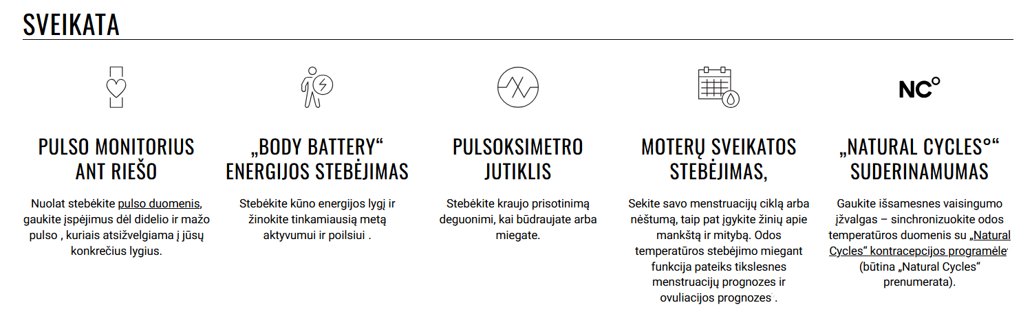 Išmanioji fitneso apyrankė Garmin CIRQA™ Smart Band | Juodos spalvos, L–XL aprašymas - Prekės nuotrauka