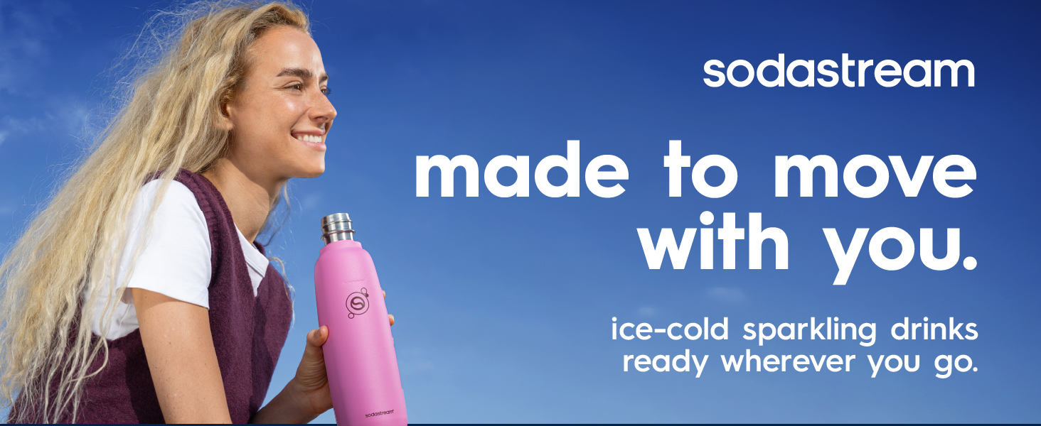 Buteliukas Sodastream Fizz & GO DWS, 0,9 l, Guavos rožinės spalvos aprašymas - Prekės nuotrauka