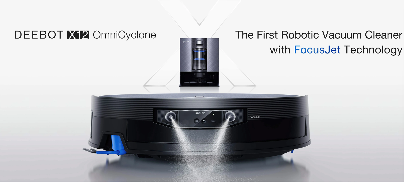 Dulkių siurblys-robotas ECOVACS DEEBOT X12 OmniCyclone, Juodas aprašymas - Prekės nuotrauka Dulkių siurblys-robotas ECOVACS DEEBOT X12 OmniCyclone, Juodas aprašymas - Prekės nuotrauka