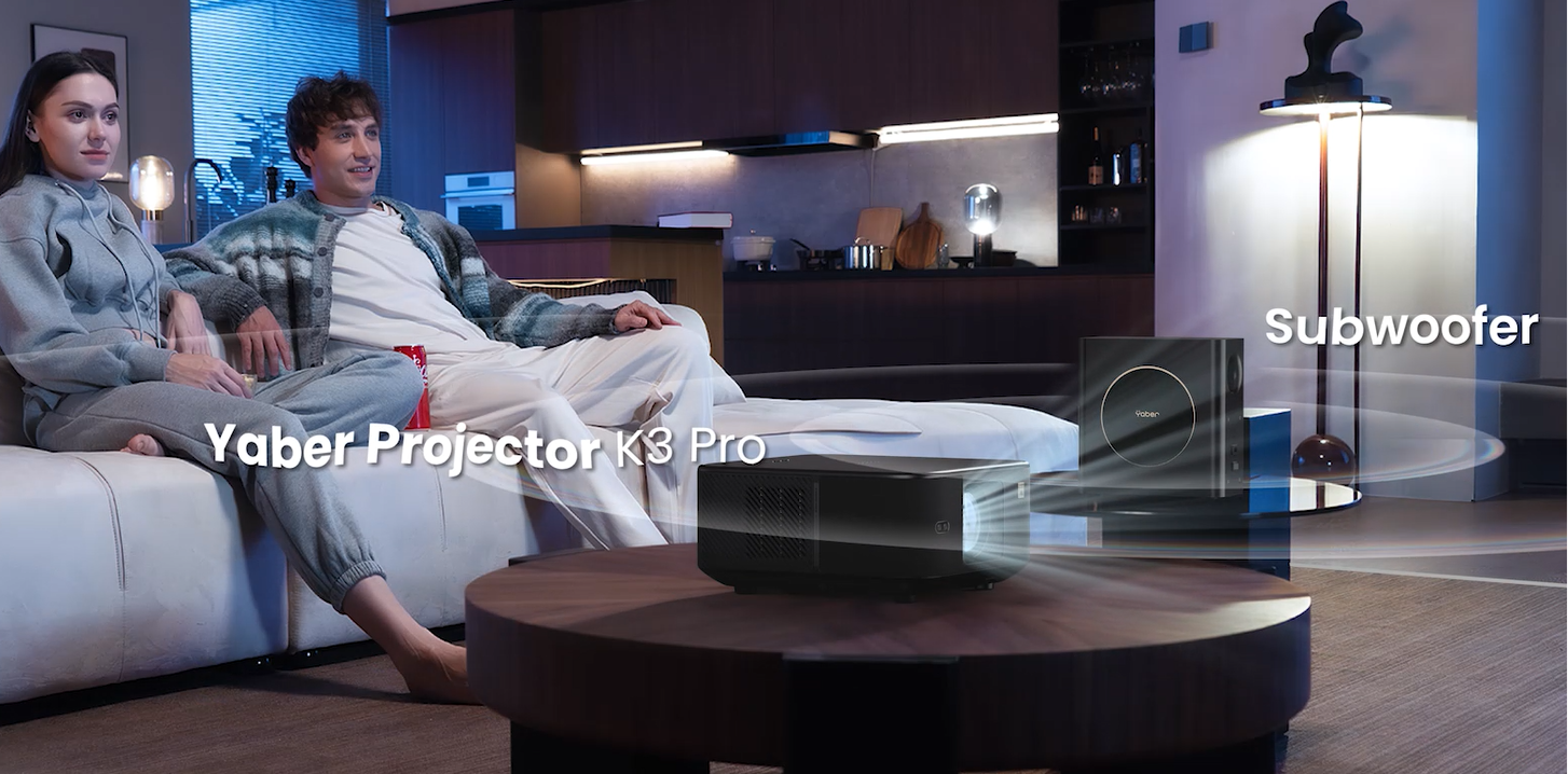 Projektorius Yaber K3 Pro LCD Full HD su JBL kolonėlėmis ir žemų dažnių kolonėle, juodas aprašymas - Prekės nuotrauka