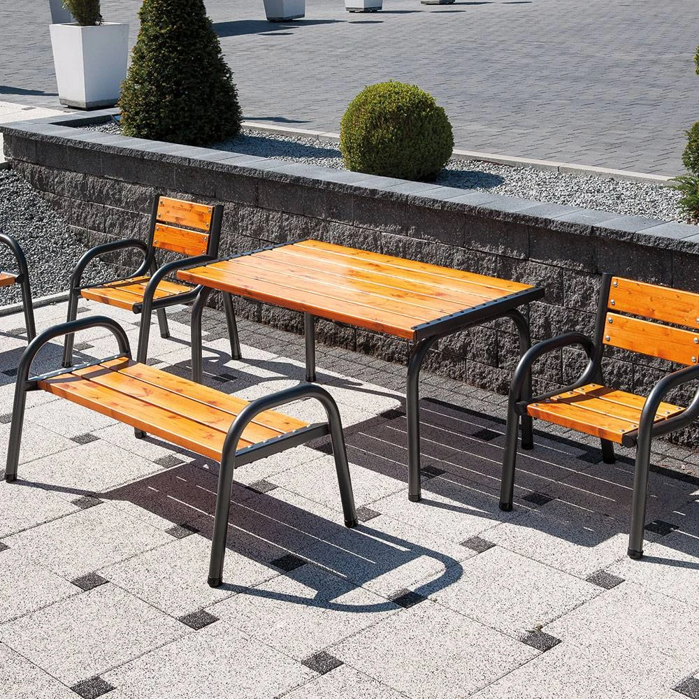 Sodo stalas Patio Park Lux, 151 x 86 cm, rudas aprašymas - Prekės nuotrauka