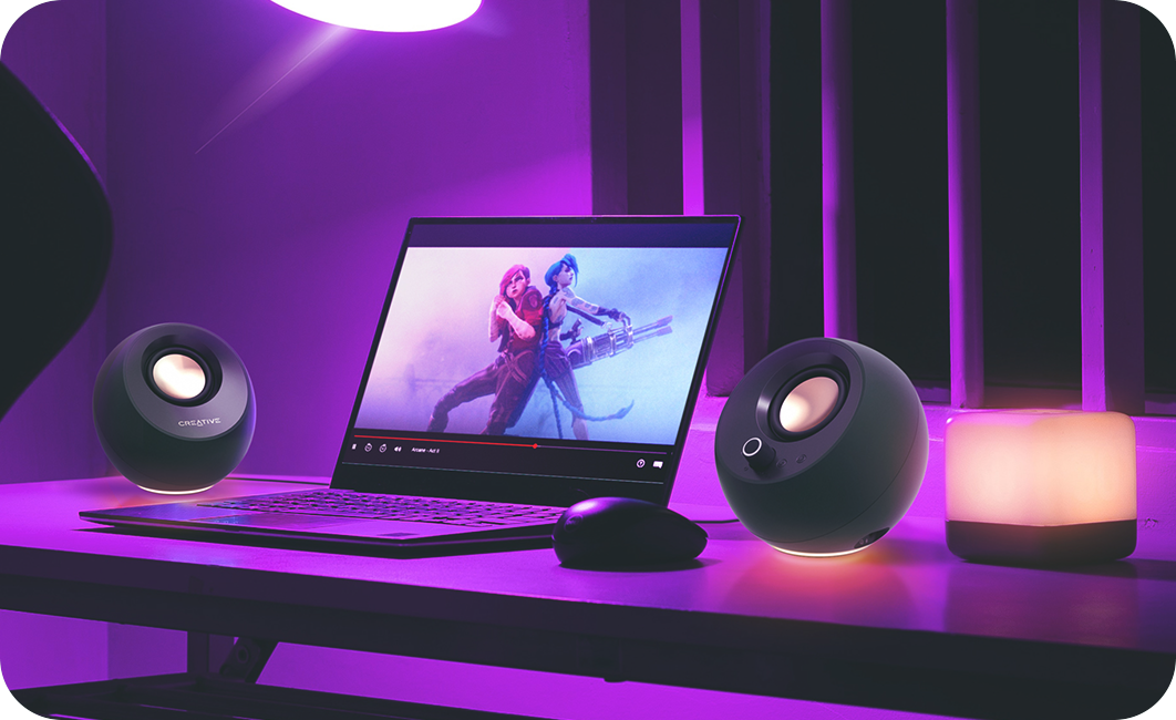 Kompiuterio kolonėlės Creative Pebble Pro, Juodos aprašymas - Prekės nuotrauka