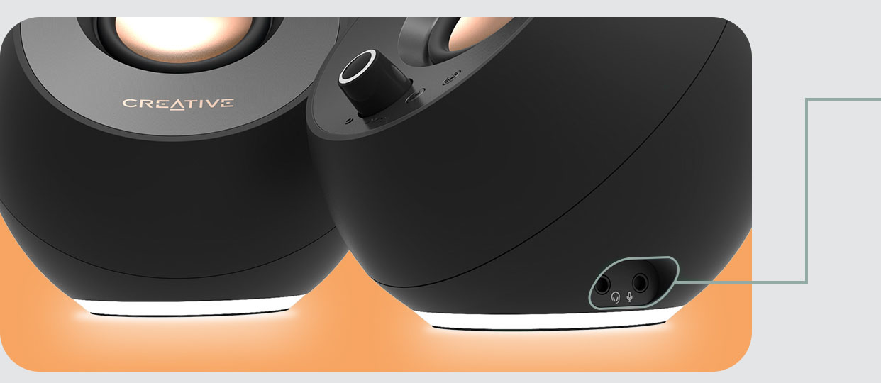 Kompiuterio kolonėlės Creative Pebble Pro, Juodos aprašymas - Prekės nuotrauka