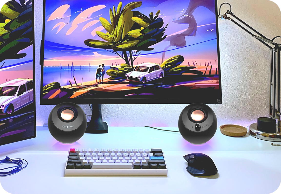 Kompiuterio kolonėlės Creative Pebble Pro, Juodos aprašymas - Prekės nuotrauka