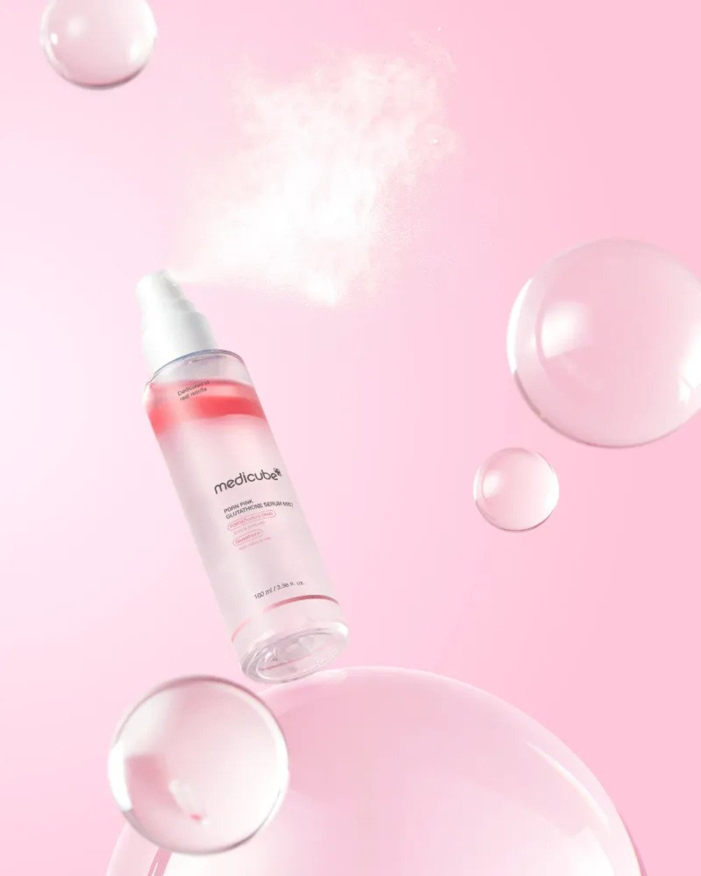 Stangrinamoji veido dulksna Medicube PDRN Pink Glutathione Serum Mist, 100 ml aprašymas - Prekės nuotrauka