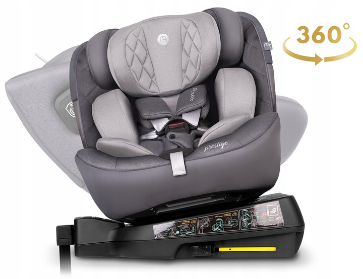 „Nukido Prestige Line“ automobilinė kėdutė, pilka, 0-36 kg, ISOFIX aprašymas - Prekės nuotrauka