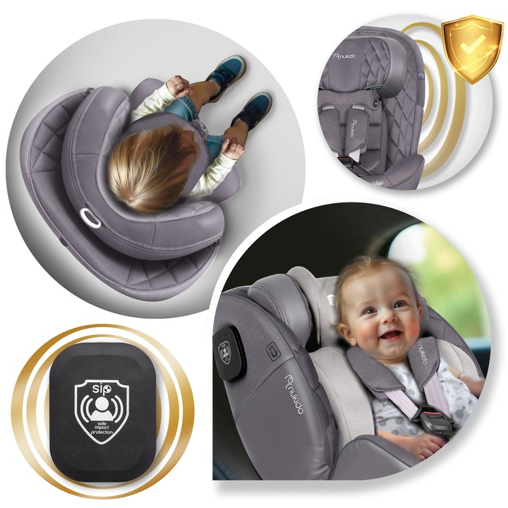 „Nukido Prestige Line“ automobilinė kėdutė, pilka, 0-36 kg, ISOFIX aprašymas - Prekės nuotrauka