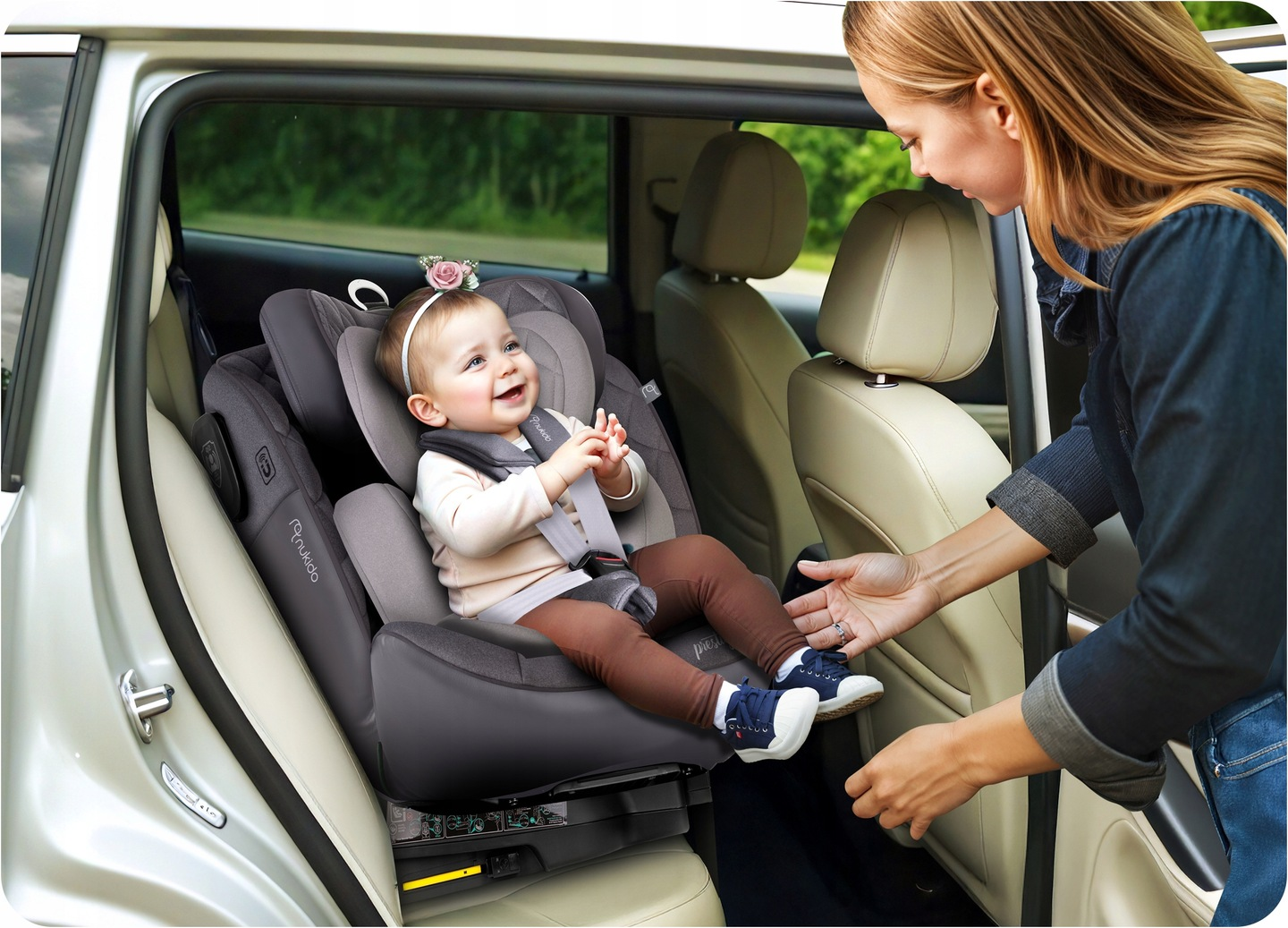 „Nukido Prestige Line“ automobilinė kėdutė, pilka, 0-36 kg, ISOFIX aprašymas - Prekės nuotrauka