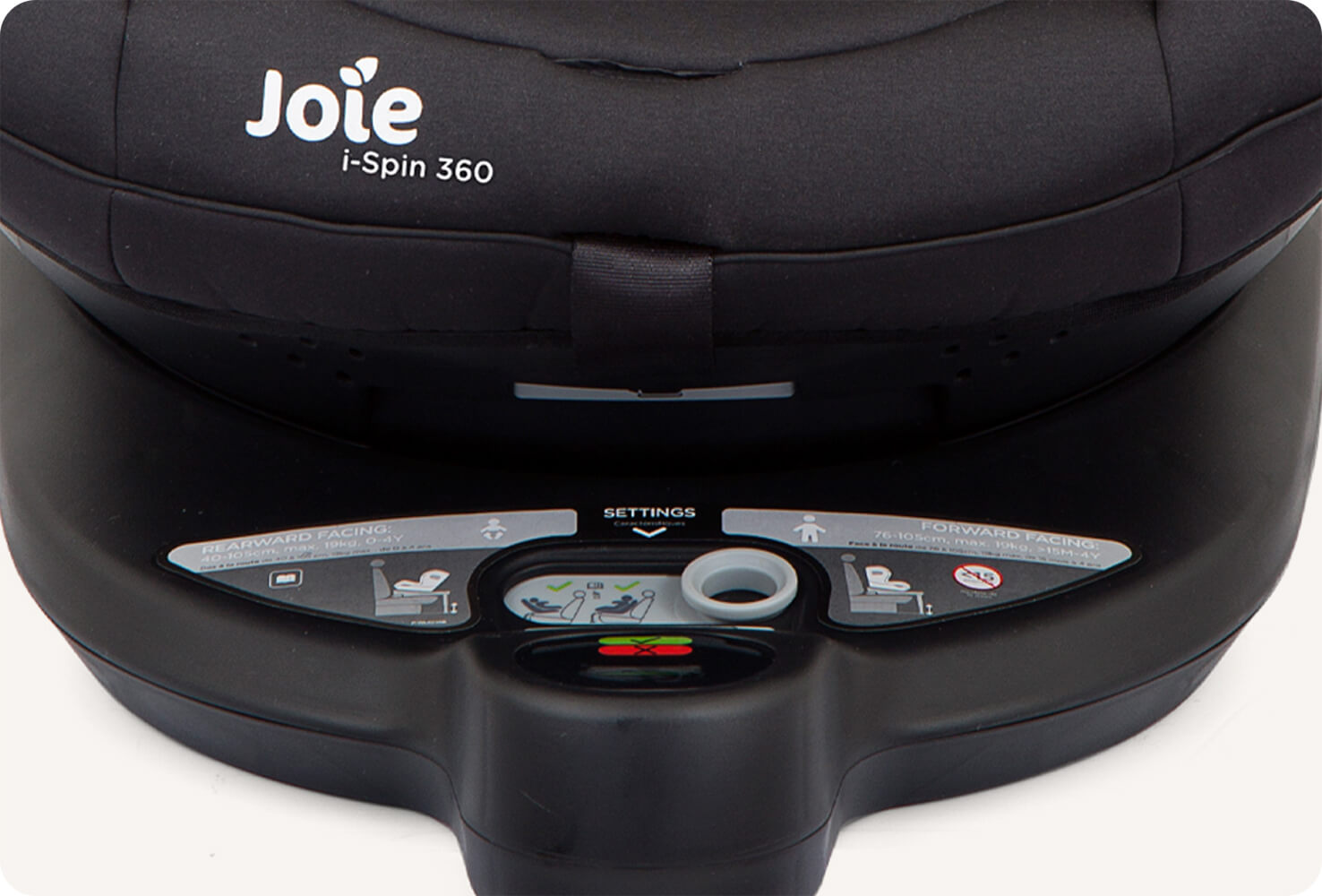 Automobilinė kėdutė Joie i-Spin 360, 40–105 cm, Juoda (su tinkliniais apvadais) aprašymas - Prekės nuotrauka