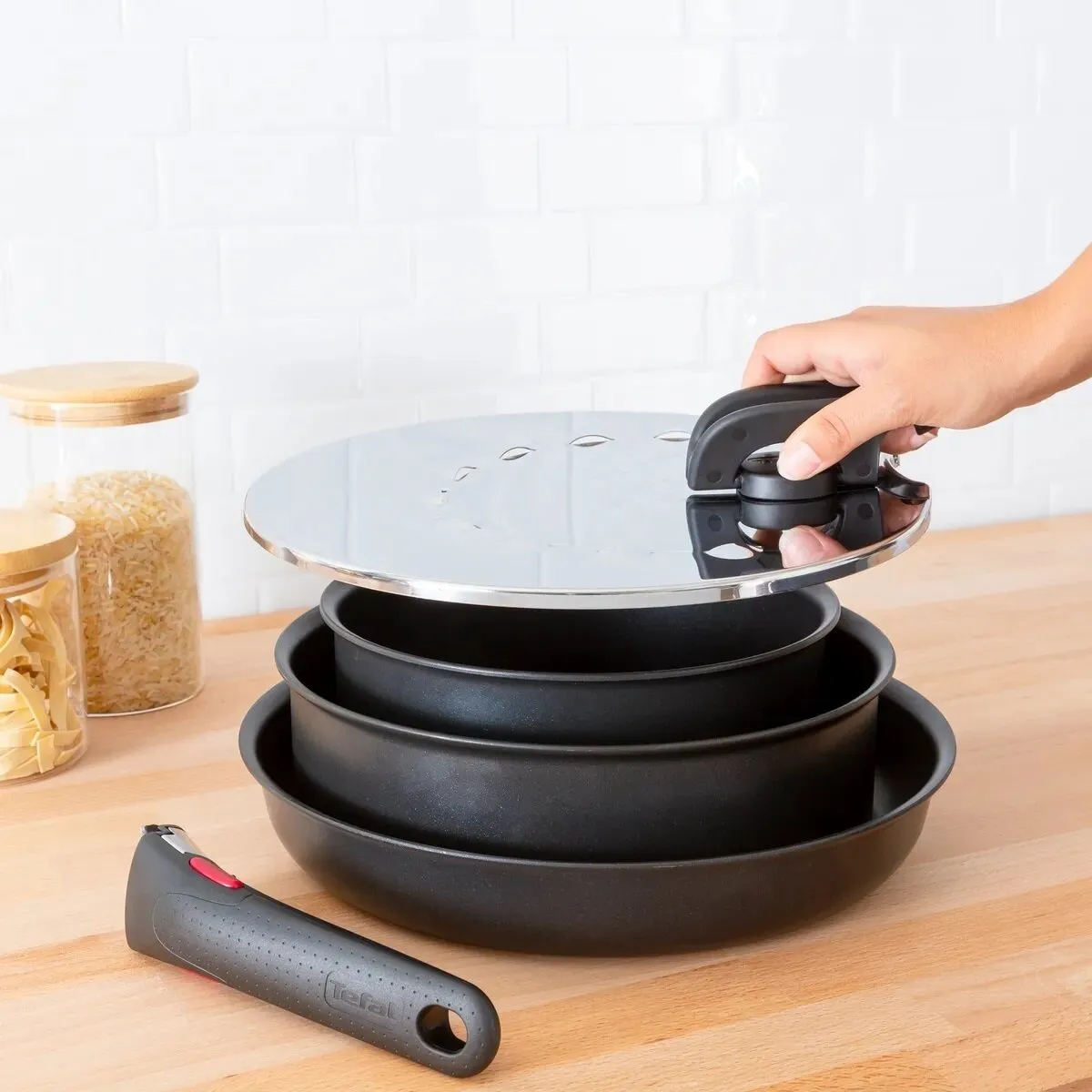 Dangtis nuo taškymosi Tefal Ingenio L9829853 20–28 cm indams aprašymas - Prekės nuotrauka