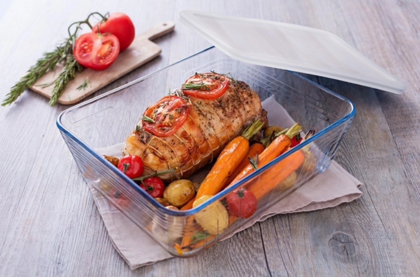 Pyrex Cook & Freeze stačiakampis stiklinis indas su dangčiu, 4 l, 27x22x9 cm aprašymas - Prekės nuotrauka