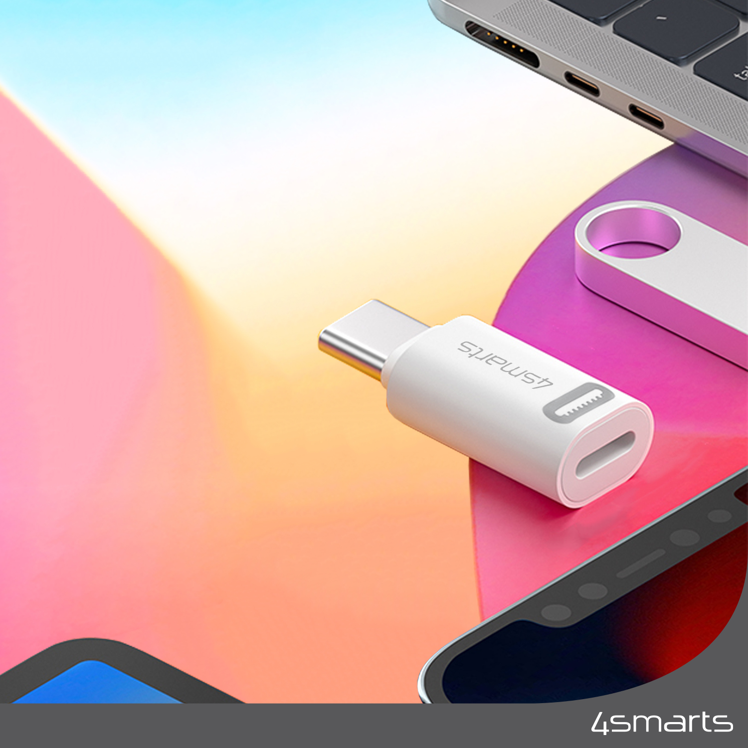 4smarts „Lightning“ į USB-C PD 27 W adapterių rinkinys, 2 vnt., be OTG ir audio funkcijos aprašymas - Prekės nuotrauka