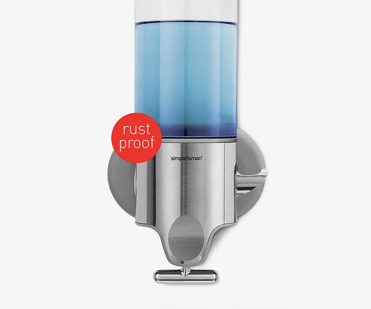 Dvigubas sieninis muilo dozatorius Simplehuman 444MI Twin (2x 444 ml) aprašymas - Prekės nuotrauka