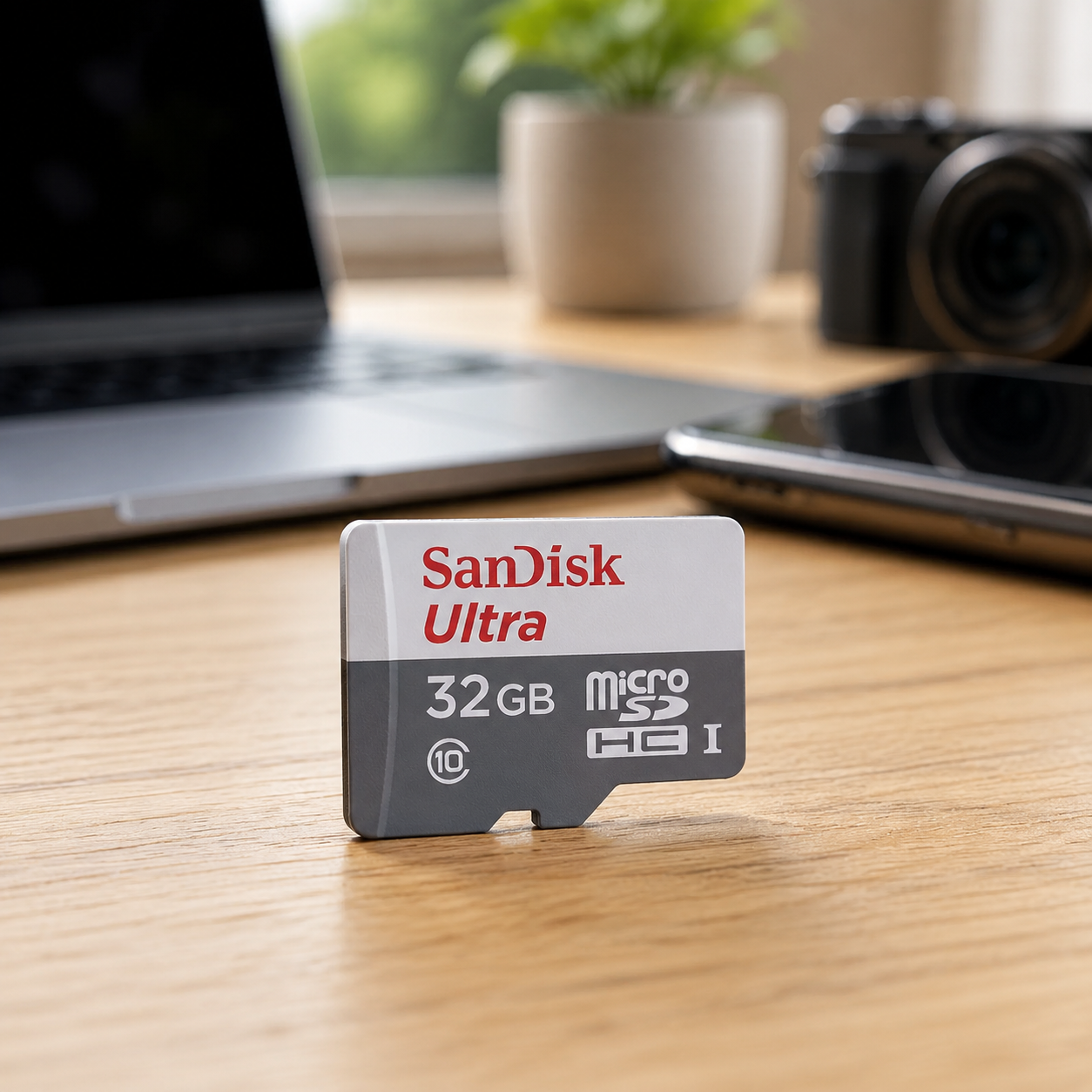 Atminties kortelė SanDisk Ultra Micro SDHC UHS-I Class 10, 32 GB, su adapteriu aprašymas - Prekės nuotrauka