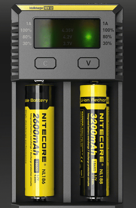 Nitecore NEW i2 išmanusis dviejų lizdų baterijų įkroviklis, 1000 mA aprašymas - Prekės nuotrauka