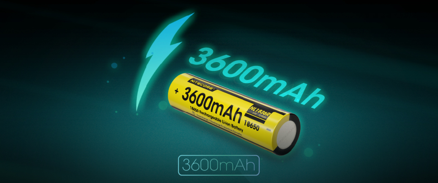 Nitecore NL1836R 18650 Li-Ion įkraunama baterija su USB-C, 3600 mAh, 6 A aprašymas - Prekės nuotrauka