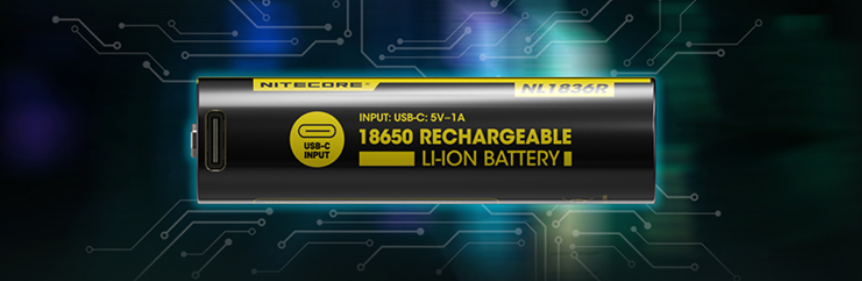 Nitecore NL1836R 18650 Li-Ion įkraunama baterija su USB-C, 3600 mAh, 6 A aprašymas - Prekės nuotrauka