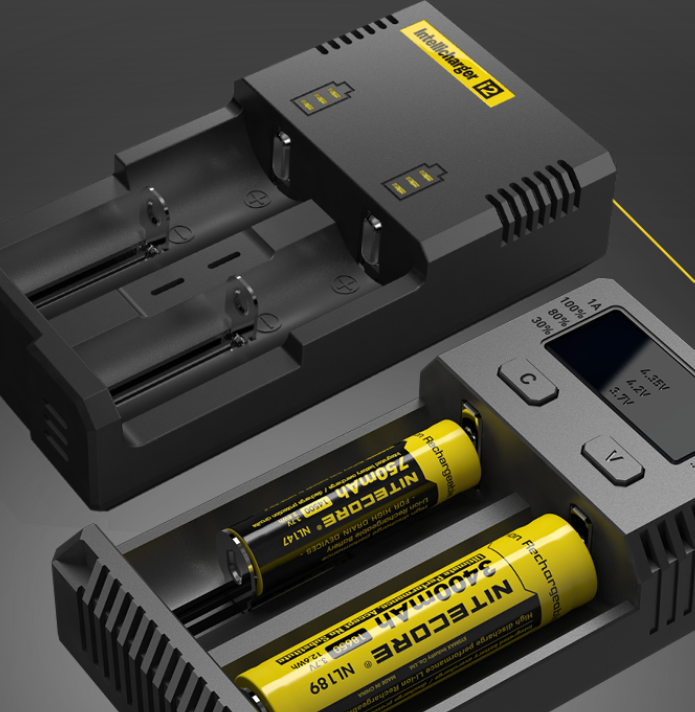 Nitecore NEW i2 išmanusis dviejų lizdų baterijų įkroviklis, 1000 mA aprašymas - Prekės nuotrauka