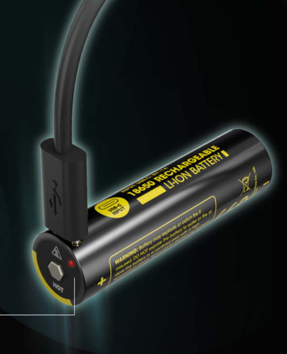 Nitecore NL1836R 18650 Li-Ion įkraunama baterija su USB-C, 3600 mAh, 6 A aprašymas - Prekės nuotrauka