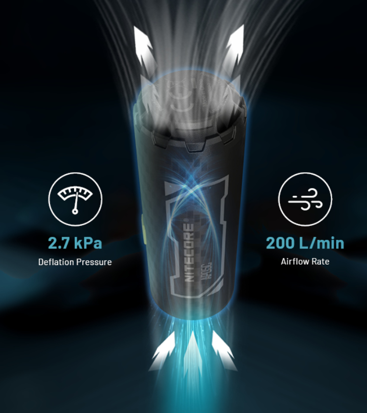 Nitecore AP05C Mini elektrinė oro pompa, 200 l/min, 23 g aprašymas - Prekės nuotrauka