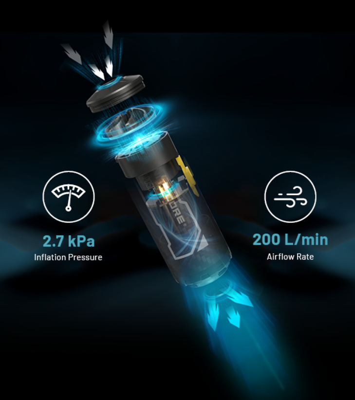 Nitecore AP05C Mini elektrinė oro pompa, 200 l/min, 23 g aprašymas - Prekės nuotrauka