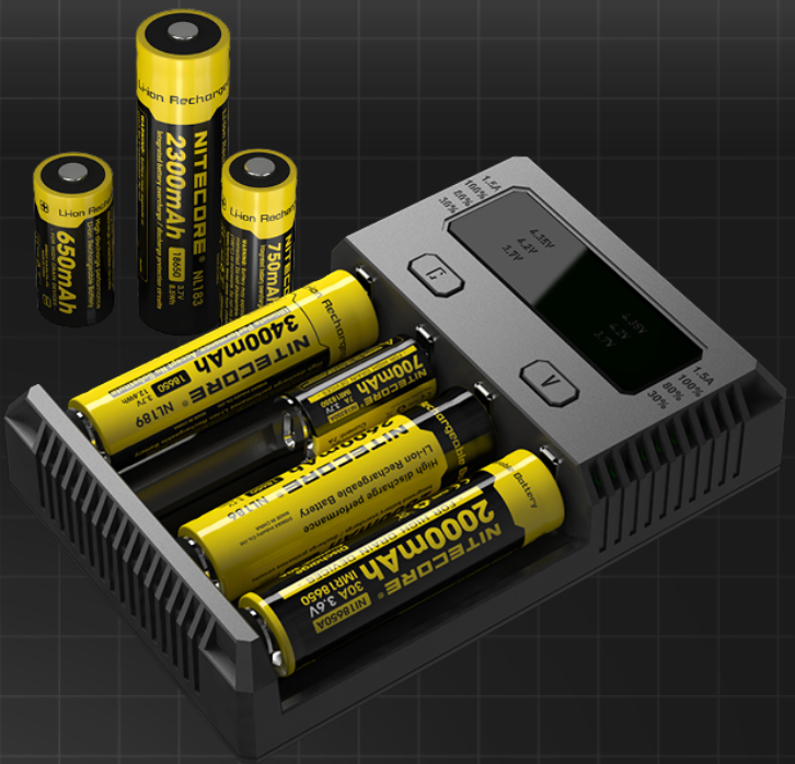 Nitecore NEW i4 išmanusis keturių lizdų baterijų įkroviklis, 1500 mA aprašymas - Prekės nuotrauka