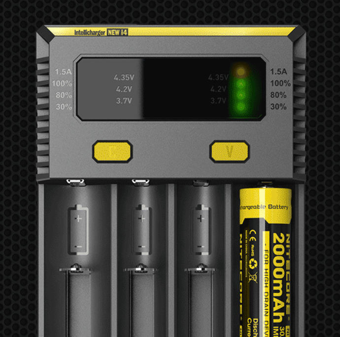 Nitecore NEW i4 išmanusis keturių lizdų baterijų įkroviklis, 1500 mA aprašymas - Prekės nuotrauka