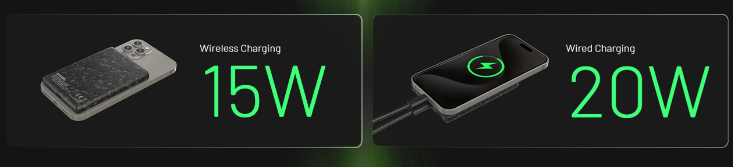 Nitecore NW5000 Magnetinė belaidė išorinė baterija, 5000 mAh, USB-C, IPX5 aprašymas - Prekės nuotrauka