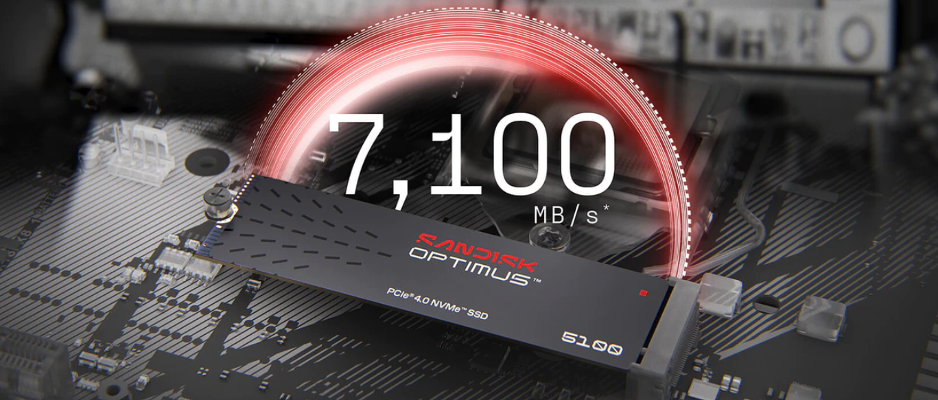 Kietasis diskas SanDisk Optimus 5100 1TB M.2 PCIe 4.0 NVMe aprašymas - Prekės nuotrauka