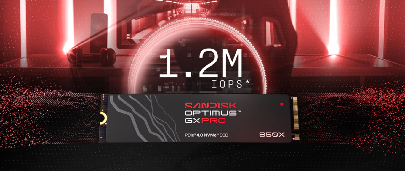 Kietasis diskas SanDisk Optimus GX PRO 850X 2TB M.2 PCIe 4.0 NVMe, be radiatoriaus aprašymas - Prekės nuotrauka