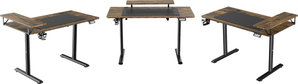Elektra reguliuojamas kompiuterio stalas Ultradesk Highlander, 120x60 cm, juodas aprašymas - Prekės nuotrauka