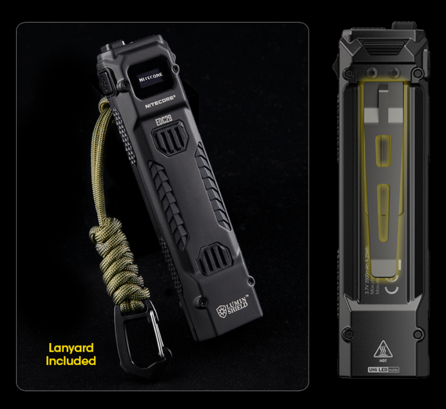 Nitecore EDC29 Žibintuvėlis, 6500 lm, iki 400 m, OLED ekranas, 2500 mAh, USB-C, IP54 aprašymas - Prekės nuotrauka