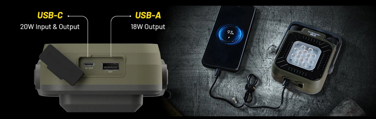Nitecore NWL30 3-in-1 darbo šviestuvas + išorinė baterija + uodų atbaidymo priemonė aprašymas - Prekės nuotrauka