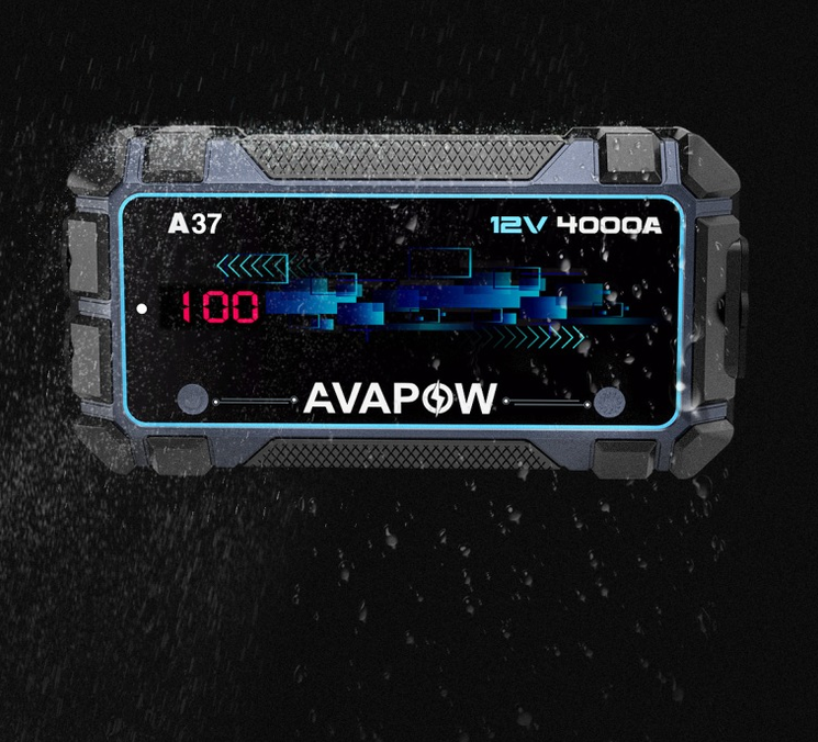 Automobilio užvedimo įrenginys Avapow A37 12V 4000 A, su išorine 20000 mAh baterija aprašymas - Prekės nuotrauka