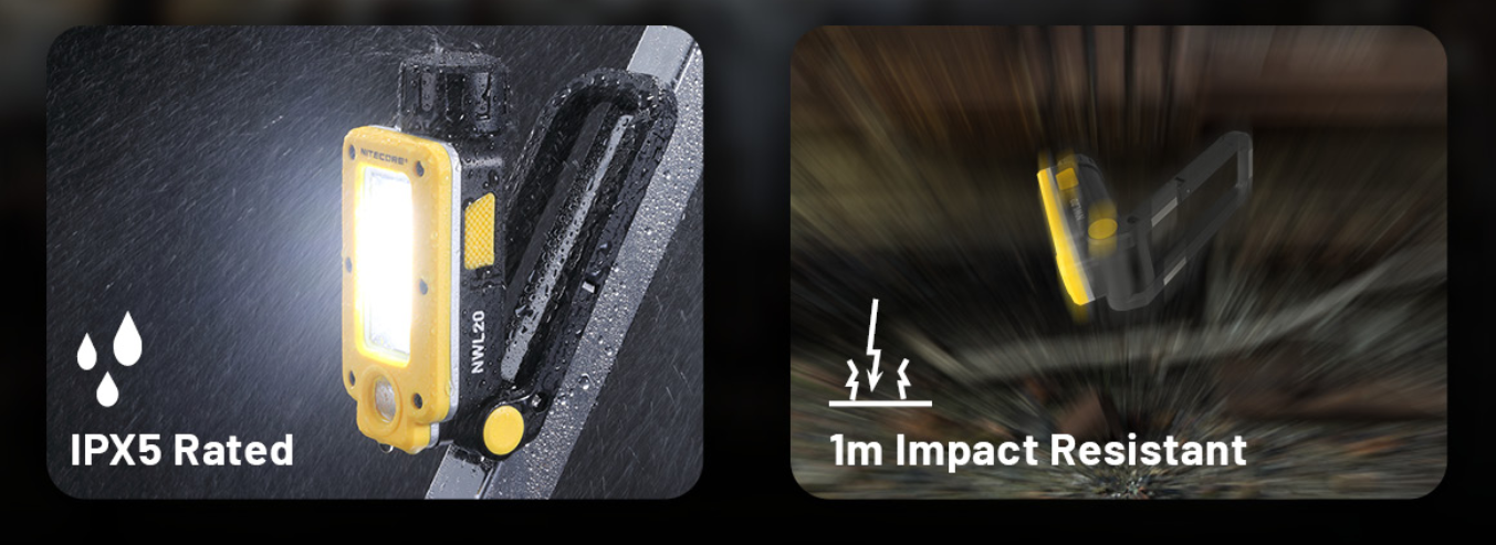 Nitecore NWL20 Darbinis žibintas, 600 lm, iki 93 m, 5000 mAh, USB-C, IPX5 aprašymas - Prekės nuotrauka