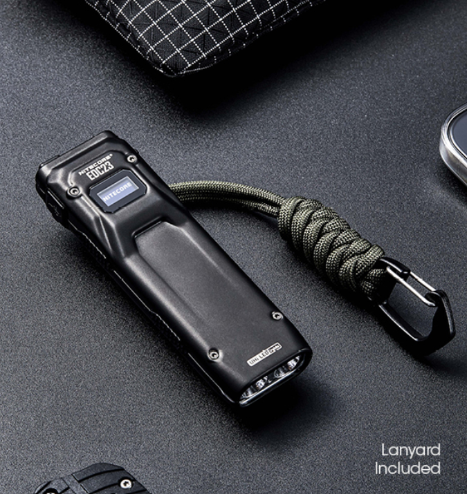 Nitecore EDC23 Žibintuvėlis, 2500 lm, iki 280 m, OLED ekranas, 1500 mAh, USB-C, IP54 aprašymas - Prekės nuotrauka