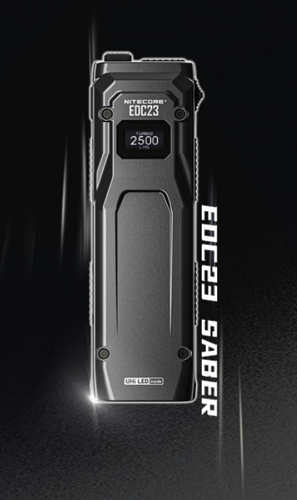Nitecore EDC23 Žibintuvėlis, 2500 lm, iki 280 m, OLED ekranas, 1500 mAh, USB-C, IP54 aprašymas - Prekės nuotrauka