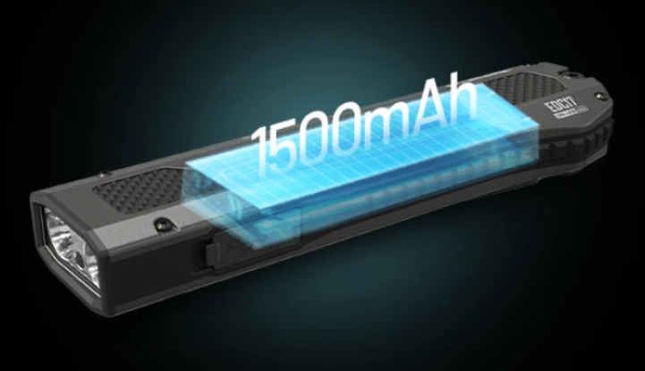 Nitecore EDC17 Žibintuvėlis, 1500 lm, UV šviesa, 230 m, 1500 mAh, USB-C, IPX7 aprašymas - Prekės nuotrauka