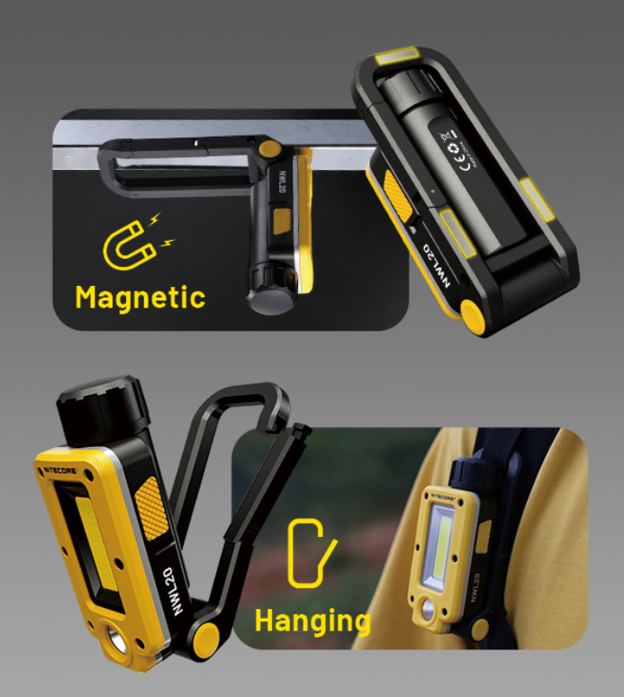 Nitecore NWL20 Darbinis žibintas, 600 lm, iki 93 m, 5000 mAh, USB-C, IPX5 aprašymas - Prekės nuotrauka
