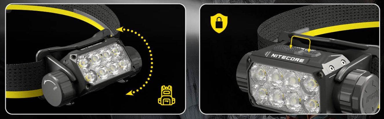 Nitecore HC75 UHE Prožektorius ant galvos, 3000 lm, 192 m, 5500 mAh, USB-C, IP68 aprašymas - Prekės nuotrauka