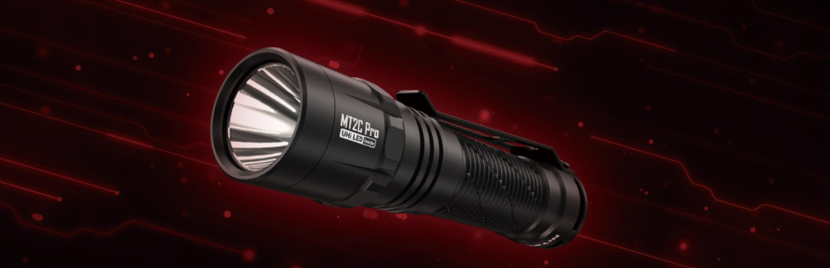 Nitecore MT2C Pro Taktinis žibintuvėlis, 1800 lm, iki 520 m, 3600 mAh, USB-C, IP68 aprašymas - Prekės nuotrauka