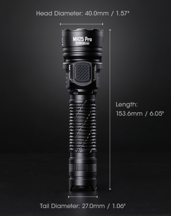 Nitecore MH25 Pro Žibintuvėlis, 3300 lm, iki 705 m, 5300 mAh, USB-C, IP68 aprašymas - Prekės nuotrauka