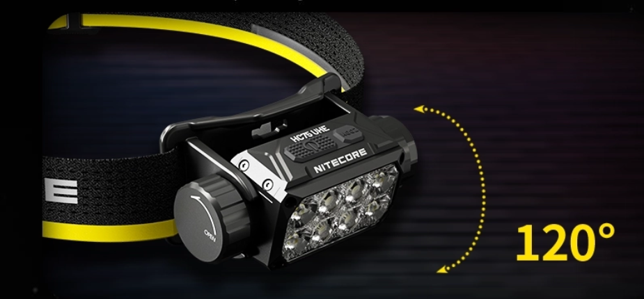 Nitecore HC75 UHE Prožektorius ant galvos, 3000 lm, 192 m, 5500 mAh, USB-C, IP68 aprašymas - Prekės nuotrauka