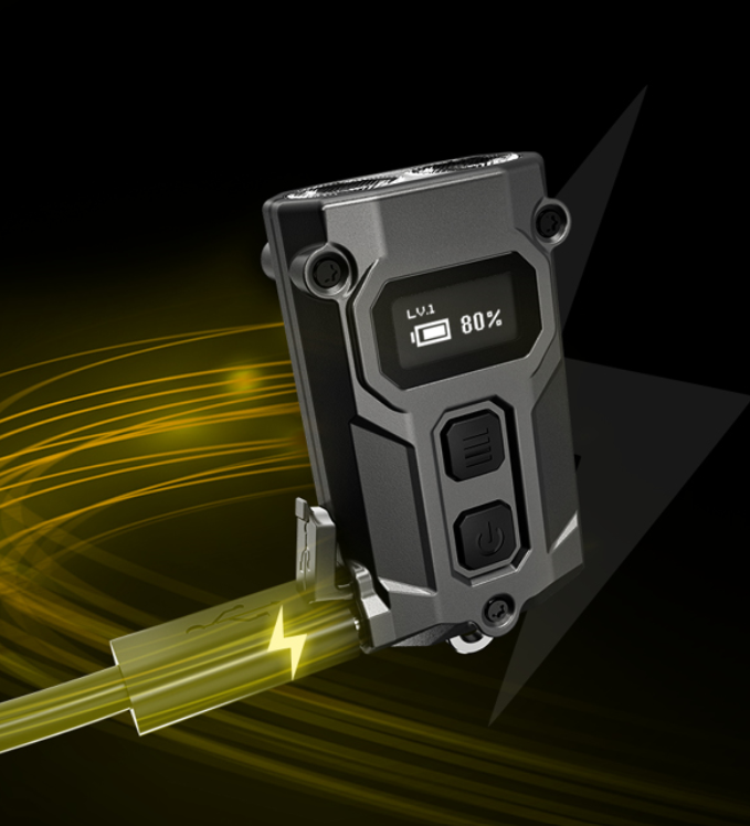 Nitecore TINI3 Žibintuvėlis-raktų pakabukas, 600 lm, 90 m, OLED ekranas, 330 mAh, USB-C, IP54, juodos spalvos aprašymas - Prekės nuotrauka