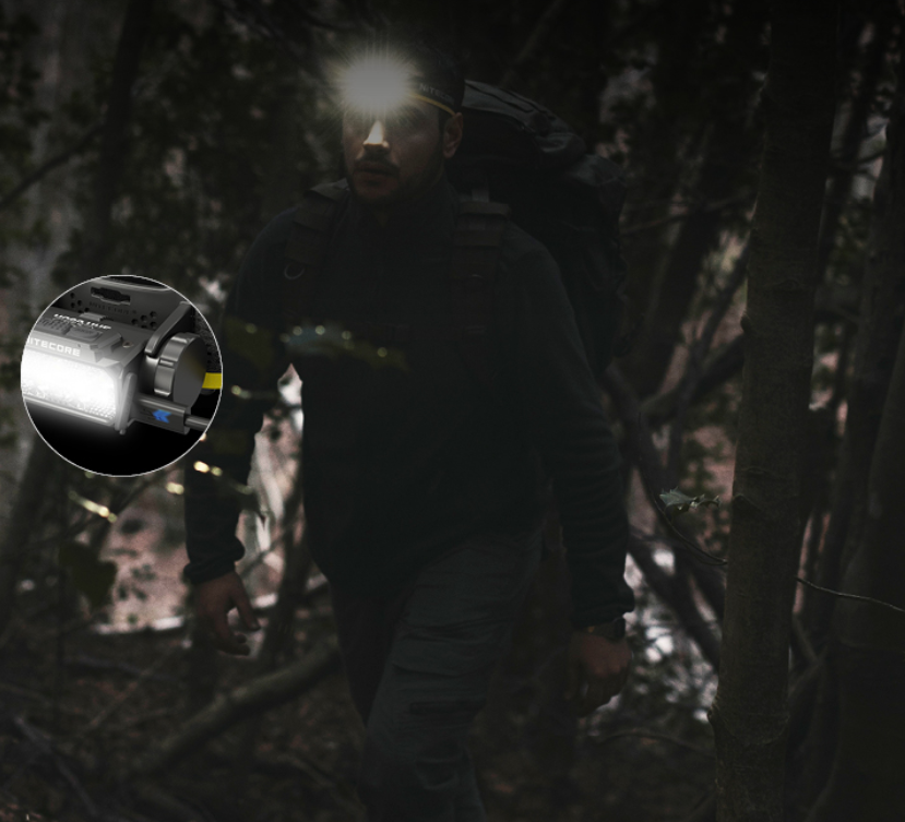 Nitecore HC60 UHE Prožektorius ant galvos, 1600 lm, 157 m, 4000 mAh, USB-C, IP68 aprašymas - Prekės nuotrauka