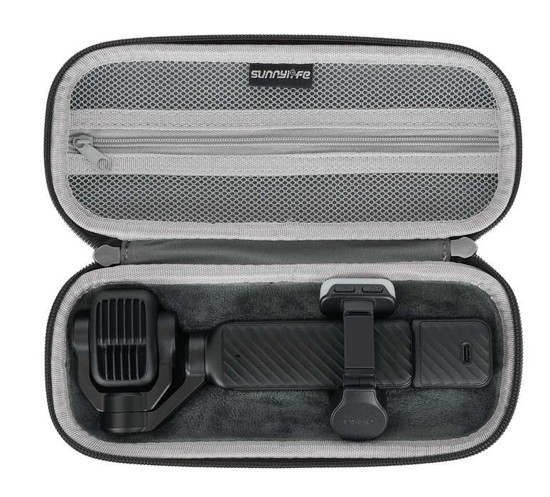 Sunnylife B241 Dėklas kamerai, skirtas DJI Osmo Pocket 4 Pro / 4P, kietas, juodas, su karabinu aprašymas - Prekės nuotrauka