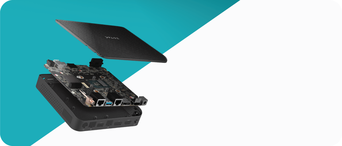 Mini kompiuteris Zotac ZBOX C Series Edge CI343 | Intel N100 2xDDR5 SODIMM SATA M.2 aprašymas - Prekės nuotrauka