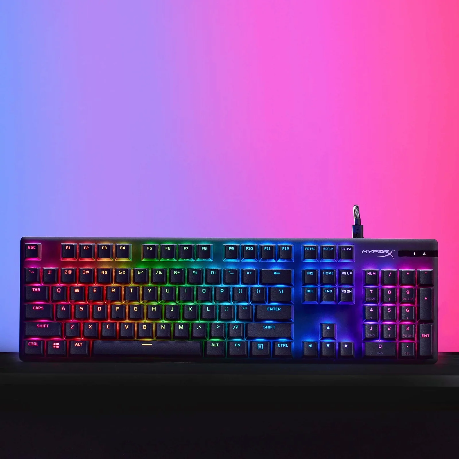 Mechaninė žaidimų klaviatūra HyperX Alloy Origins PBT, HX Red perjungikliai, DE išdėstymas aprašymas - Prekės nuotrauka